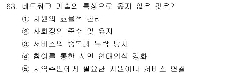 사회복지사_1급(2교시) 2021년 63번 - 정답과 핵심 포인트를 검수 중인 기출문제