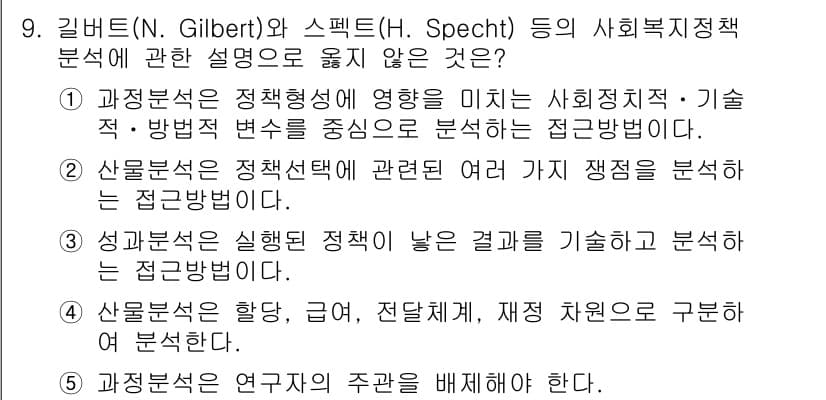 사회복지사_1급(3교시)(구) 2021년 9번 - 정답과 핵심 포인트를 검수 중인 기출문제