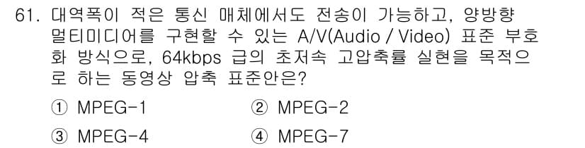 멀티미디어콘텐츠제작전문가 2020년 61번 - 정답과 핵심 포인트를 검수 중인 기출문제