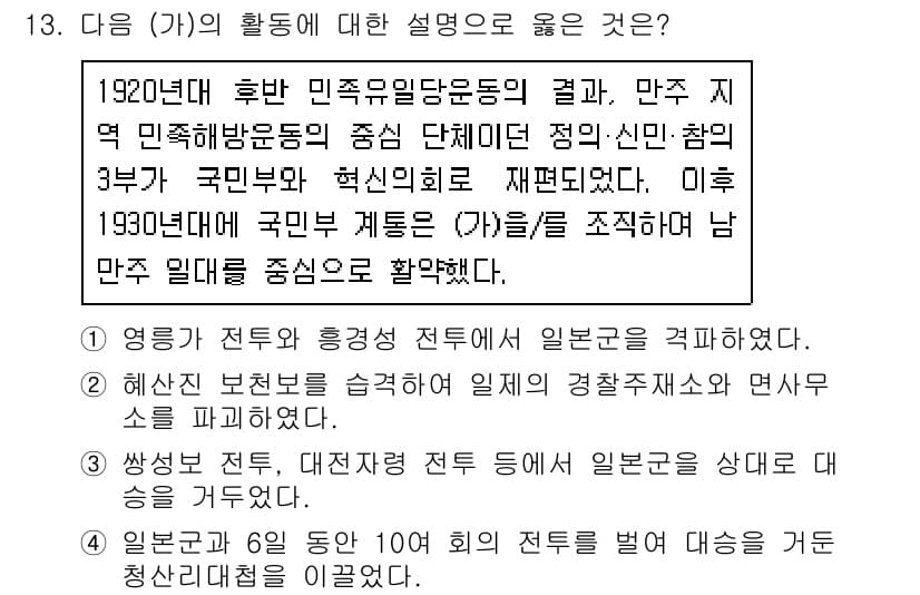 계리직공무원_한국사 2021년 13번 - 정답과 핵심 포인트를 검수 중인 기출문제