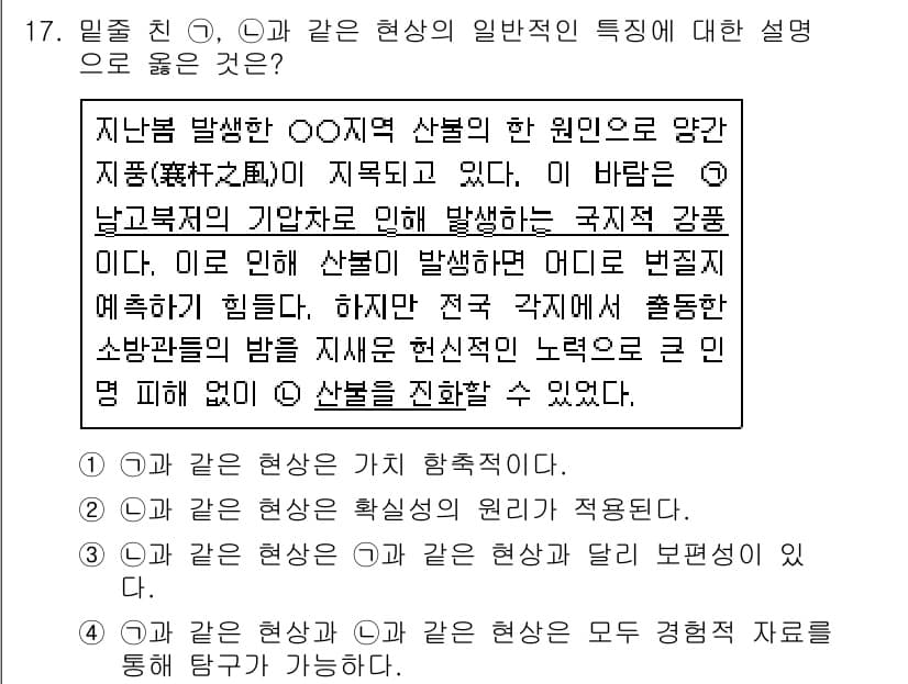 소방공무원(공개)_사회(구) 2020년 17번 - 정답과 핵심 포인트를 검수 중인 기출문제