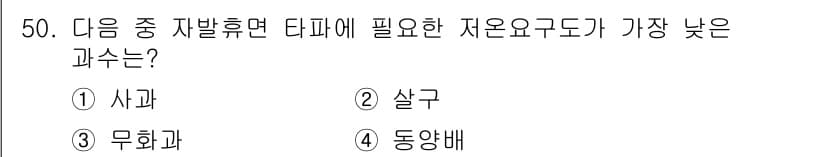 농산물품질관리사_1차 2017년 50번 - 정답과 핵심 포인트를 검수 중인 기출문제