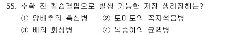 농산물품질관리사_1차 2021년 55번 - 정답과 핵심 포인트를 검수 중인 기출문제