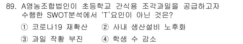 농산물품질관리사_1차 2021년 89번 - 정답과 핵심 포인트를 검수 중인 기출문제