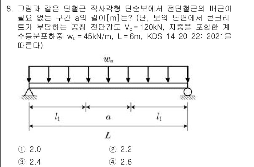 9급_국가직_공무원_토목설계 2021년 8번 - 정답과 핵심 포인트를 검수 중인 기출문제
