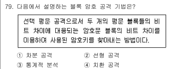 정보보안기사 2016년 79번 - 정답과 핵심 포인트를 검수 중인 기출문제