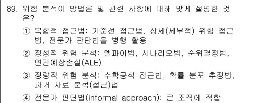 정보보안기사 2017년 89번 - 정답과 핵심 포인트를 검수 중인 기출문제