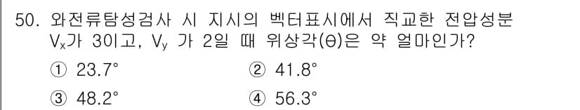 와전류비파괴검사기사 2021년 50번 - 정답과 핵심 포인트를 검수 중인 기출문제