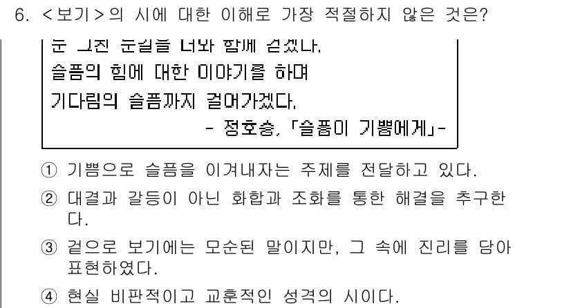 9급_지방직_공무원_서울시_국어 2021년 6번 - 정답과 핵심 포인트를 검수 중인 기출문제
