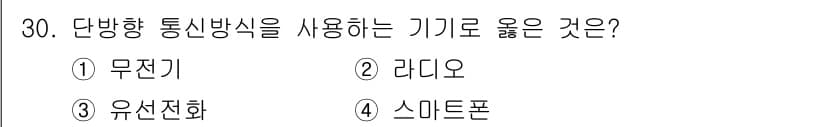 정보통신기능사 2021년 30번 - 정답과 핵심 포인트를 검수 중인 기출문제