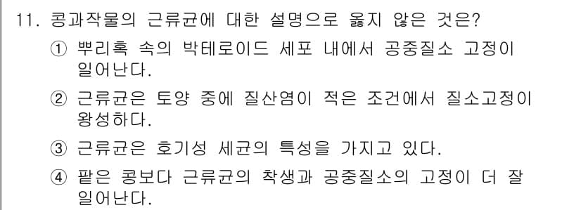 9급_지방직_공무원_식용작물 2021년 11번 - 정답과 핵심 포인트를 검수 중인 기출문제