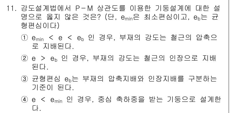 9급_지방직_공무원_토목설계 2021년 11번 - 정답과 핵심 포인트를 검수 중인 기출문제