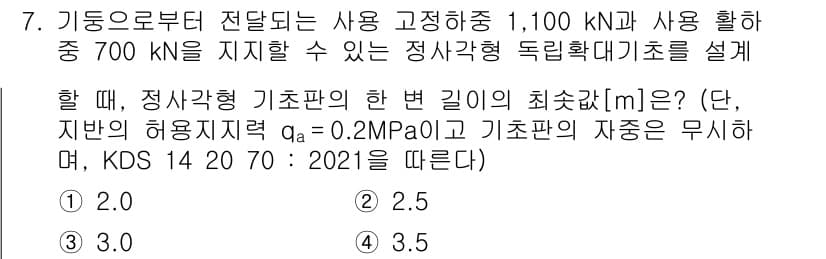 9급_지방직_공무원_토목설계 2021년 7번 - 정답과 핵심 포인트를 검수 중인 기출문제