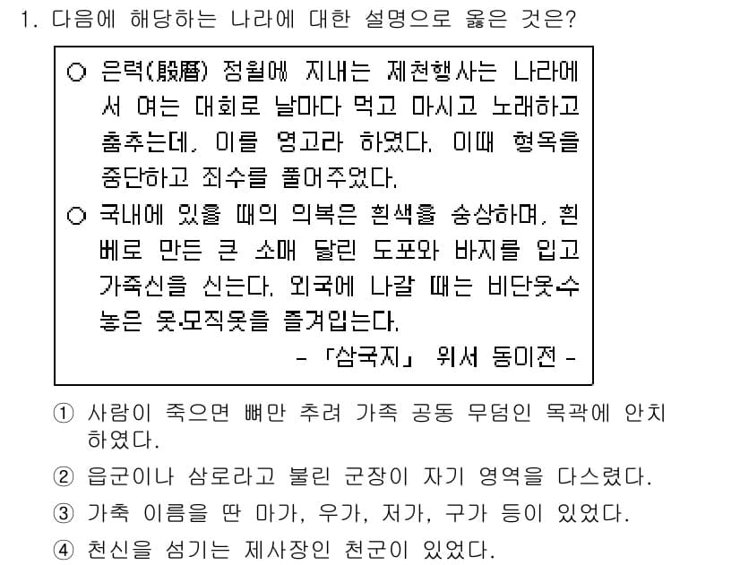 9급_지방직_공무원_한국사 2021년 1번 - 정답과 핵심 포인트를 검수 중인 기출문제