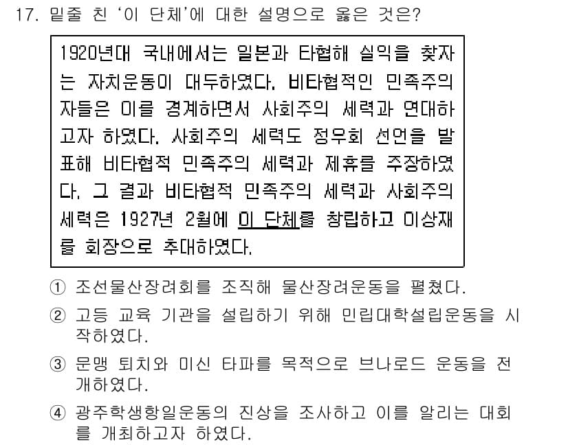 9급_지방직_공무원_한국사 2021년 17번 - 정답과 핵심 포인트를 검수 중인 기출문제