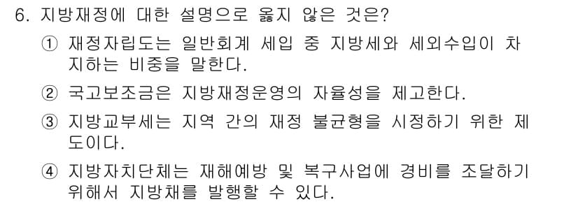 9급_지방직_공무원_행정학개론 2021년 6번 - 정답과 핵심 포인트를 검수 중인 기출문제