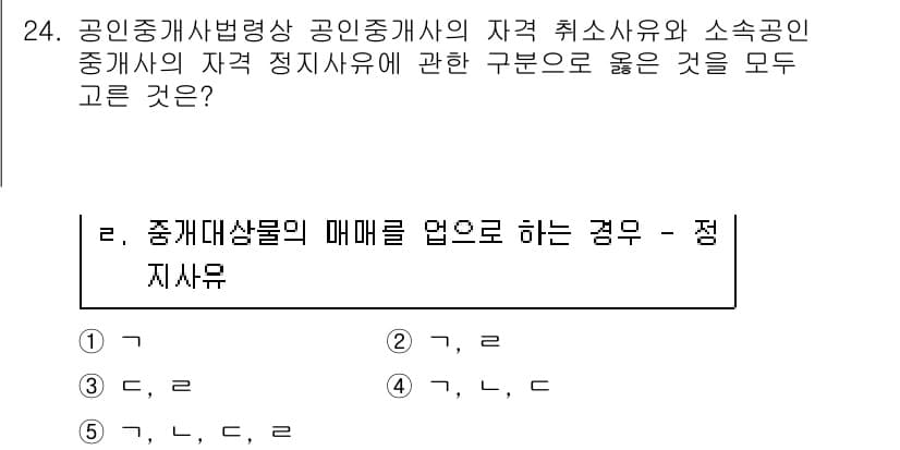 공인중개사_2차 2020년 24번 - 공인중개사는 매매대상물에 대한 정보를 정확히 제공해야 하며, 정보의 투명... 에 관한 핵심 기출문제