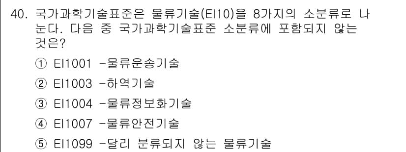 물류관리사_1교시 2021년 40번 - 정답과 핵심 포인트를 검수 중인 기출문제