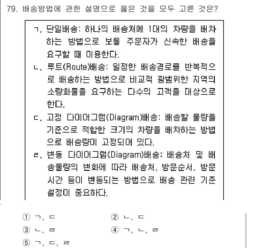 물류관리사_1교시 2021년 79번 - 정답과 핵심 포인트를 검수 중인 기출문제