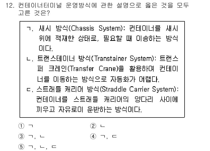 물류관리사_2교시 2021년 12번 - 정답과 핵심 포인트를 검수 중인 기출문제