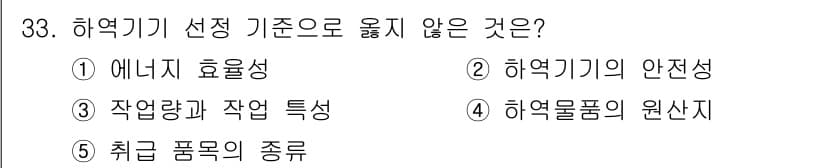 물류관리사_2교시 2021년 33번 - 정답과 핵심 포인트를 검수 중인 기출문제