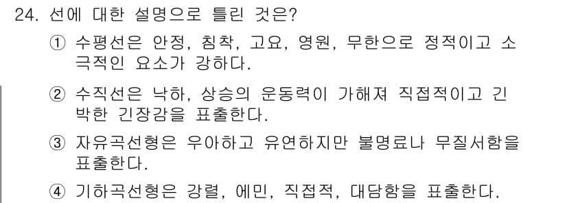 시각디자인기사 2021년 24번 - 정답과 핵심 포인트를 검수 중인 기출문제