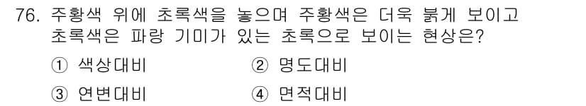 시각디자인기사 2021년 76번 - 정답과 핵심 포인트를 검수 중인 기출문제