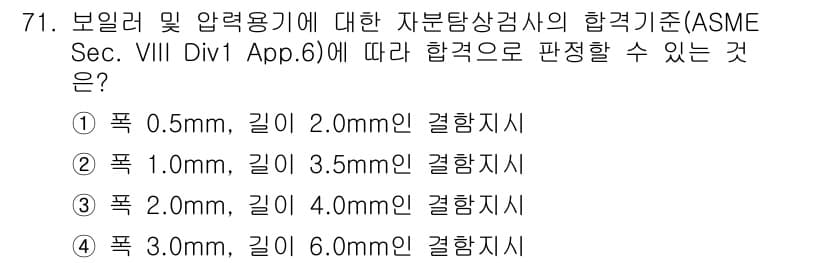 자기비파괴검사기사(구) 2021년 71번 - 정답과 핵심 포인트를 검수 중인 기출문제