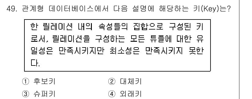 정보처리기사_필기 2021년 49번 - 정답과 핵심 포인트를 검수 중인 기출문제