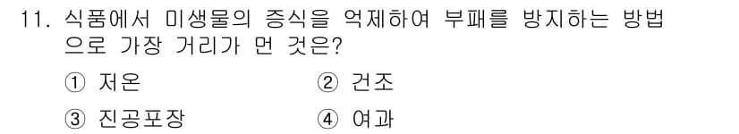 식품안전기사 2021년 11번 - 정답과 핵심 포인트를 검수 중인 기출문제