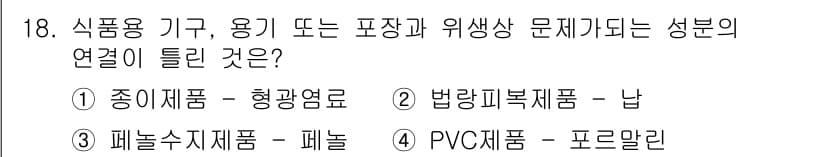식품안전기사 2021년 18번 - 정답과 핵심 포인트를 검수 중인 기출문제