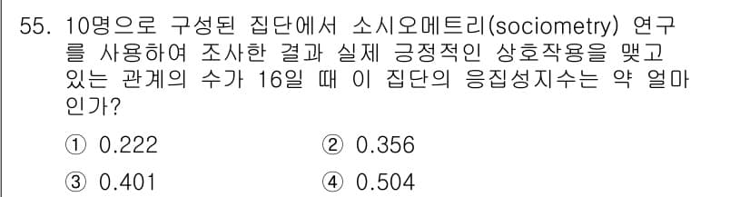 인간공학기사 2021년 55번 - 정답과 핵심 포인트를 검수 중인 기출문제