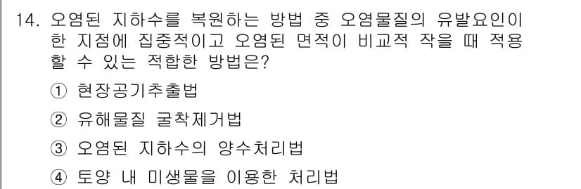 수질환경기사 2021년 14번 - 정답과 핵심 포인트를 검수 중인 기출문제