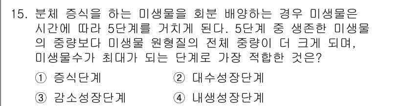 수질환경기사 2021년 15번 - 정답과 핵심 포인트를 검수 중인 기출문제