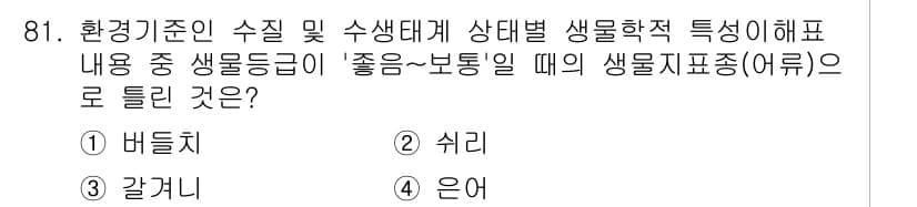 수질환경기사 2021년 81번 - 정답과 핵심 포인트를 검수 중인 기출문제