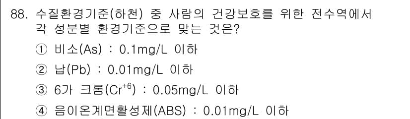 수질환경기사 2021년 88번 - 정답과 핵심 포인트를 검수 중인 기출문제