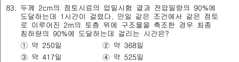 토목기사 2021년 83번 - 정답과 핵심 포인트를 검수 중인 기출문제