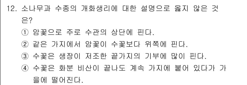 산림기사 2021년 12번 - 정답과 핵심 포인트를 검수 중인 기출문제