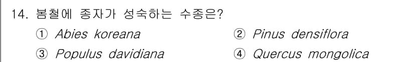 산림기사 2021년 14번 - 정답과 핵심 포인트를 검수 중인 기출문제