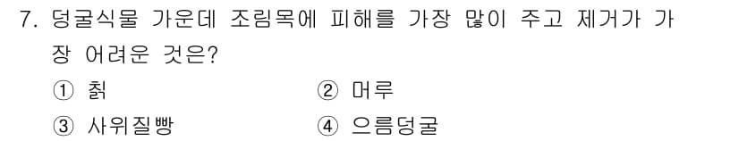 산림기사 2021년 7번 - 정답과 핵심 포인트를 검수 중인 기출문제