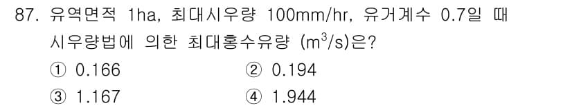 산림기사 2021년 87번 - 정답과 핵심 포인트를 검수 중인 기출문제