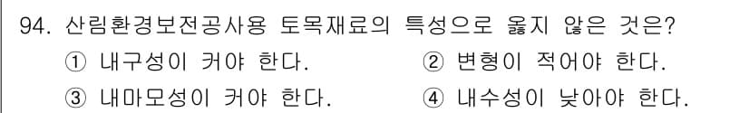 산림기사 2021년 94번 - 정답과 핵심 포인트를 검수 중인 기출문제