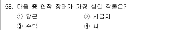 종자기사 2021년 58번 - 정답과 핵심 포인트를 검수 중인 기출문제