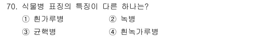 종자기사 2021년 70번 - 정답과 핵심 포인트를 검수 중인 기출문제