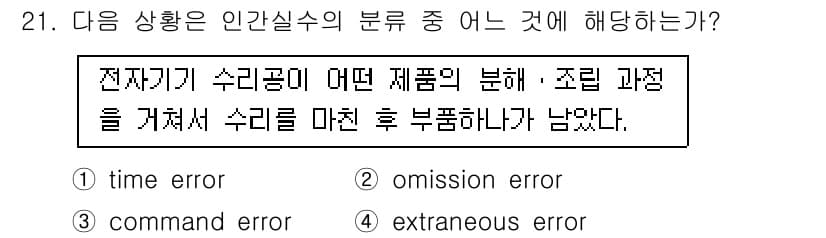 산업안전기사_필기 2021년 21번 - 정답과 핵심 포인트를 검수 중인 기출문제