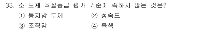 식육가공기사 2019년 33번 - 정답과 핵심 포인트를 검수 중인 기출문제
