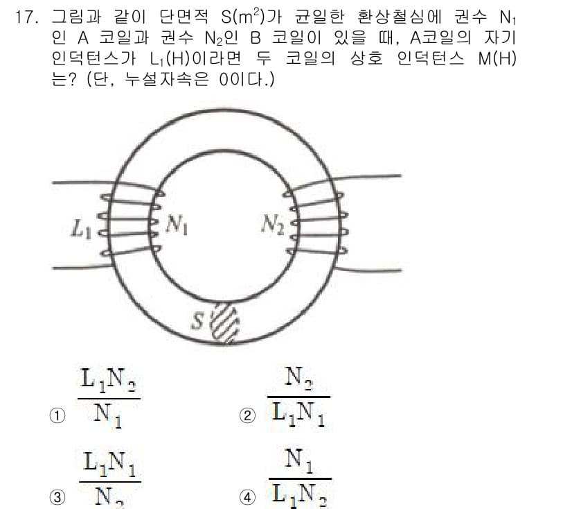 전기기사_필기 2021년 17번 - 정답과 핵심 포인트를 검수 중인 기출문제