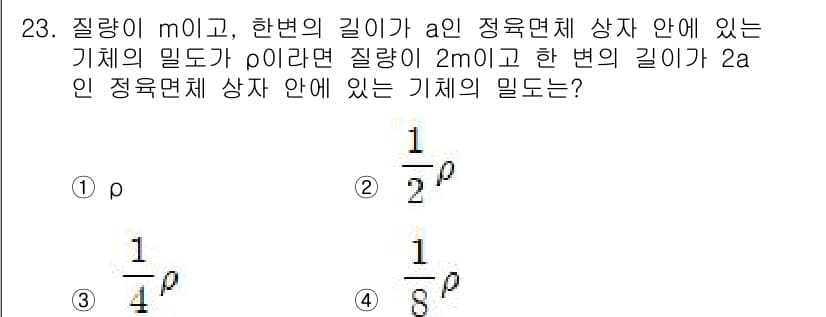 농업기계기사 2021년 23번 - 질량의 상대밀도는 길이와 관계가 있으며, 정면적이 증가할 경우 밀도는 상... 에 관한 핵심 기출문제