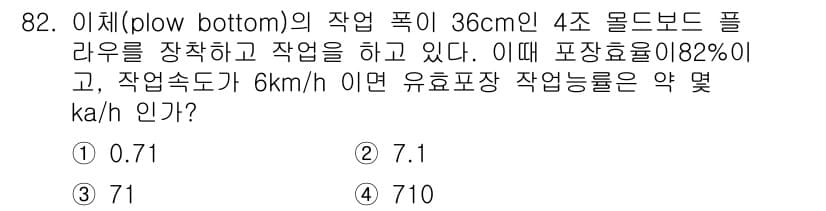 농업기계기사 2021년 83번 - 정답과 핵심 포인트를 검수 중인 기출문제