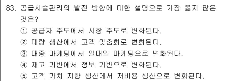 유통관리사_1급 2021년 85번 - 정답과 핵심 포인트를 검수 중인 기출문제